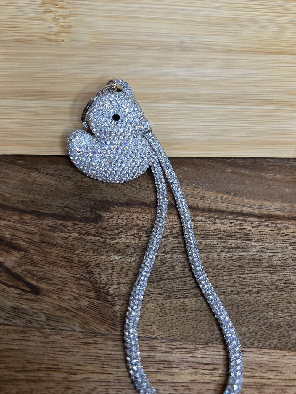 🐥 Bling Rhinestone Rubber Ducky Keychain Wristlet Strap Bag Charm 🐥 - Picture 11 of 15